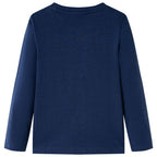 Kinder-Langarmshirt Marineblau Melange 116