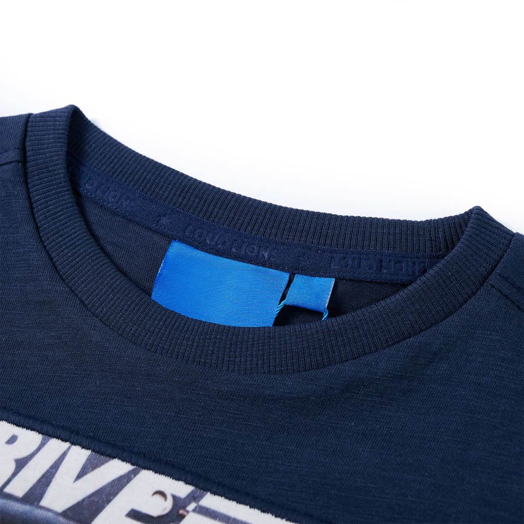 Kinder-Langarmshirt Marineblau Melange 116