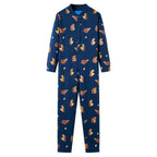 Kinder-Schlafanzug Einteiler Jeansblau 92