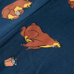 Kinder-Schlafanzug Einteiler Jeansblau 104