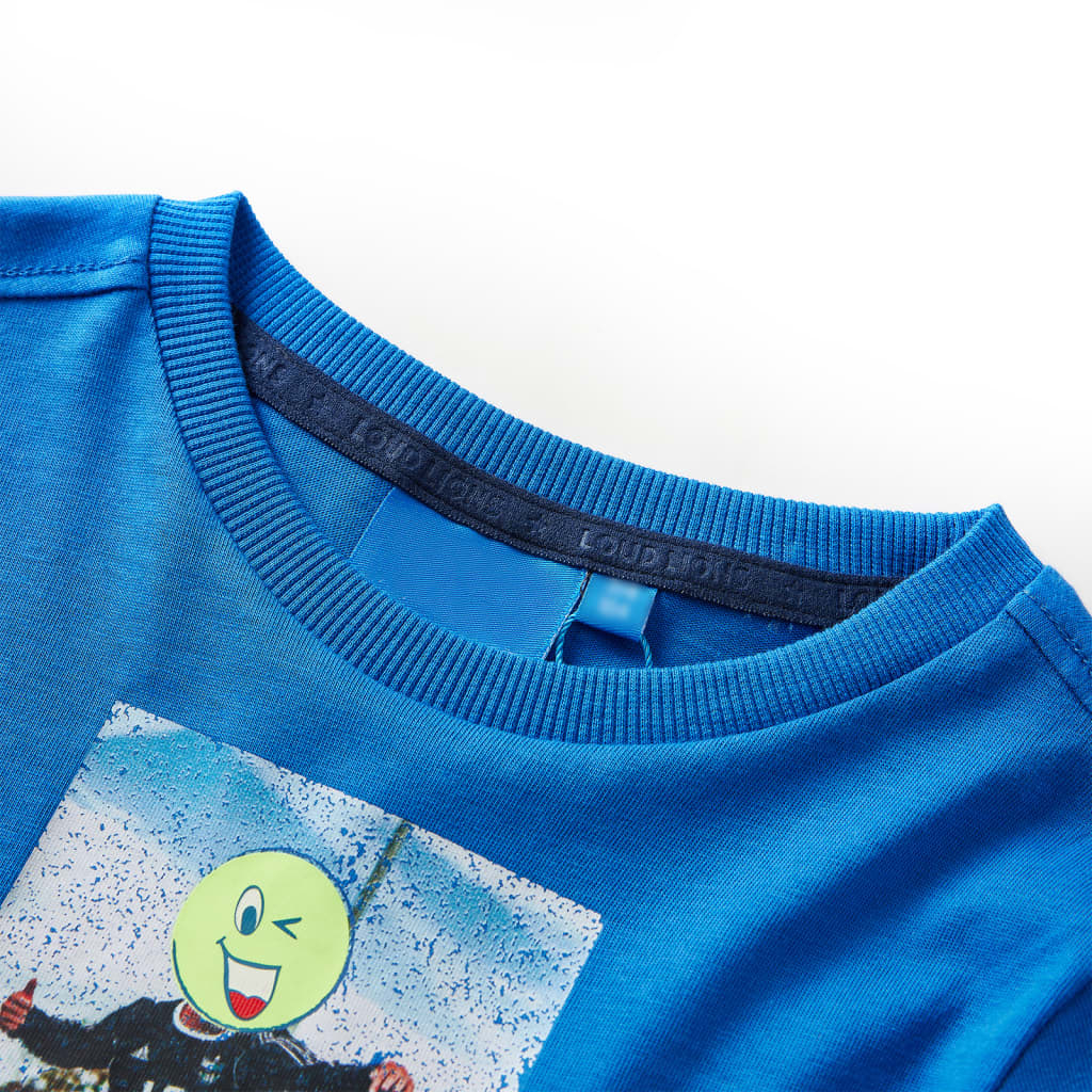 Kinder-Langarmshirt Kobaltblau 140