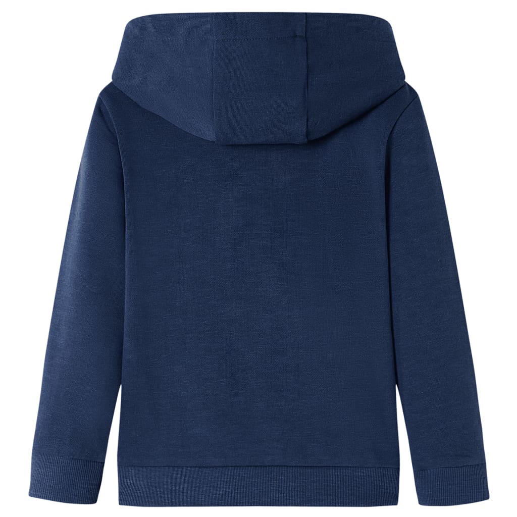 Kinder-Kapuzenpullover Marineblau Melange und Orange 116