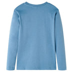 Kinder-Langarmshirt Mittelblau 92