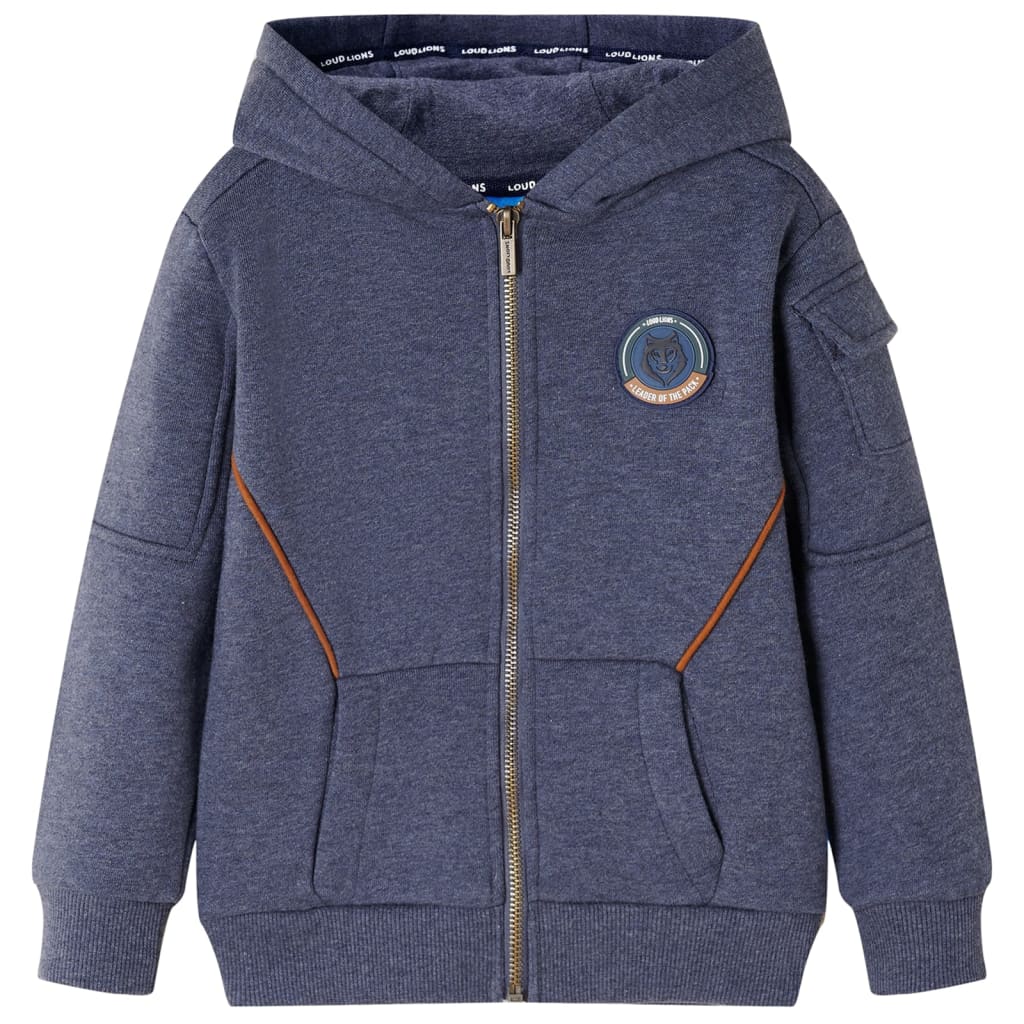 Kinder-Kapuzenpullover mit Reißverschluss Hellrosa 128