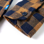 Kinderhemd Karomuster Cognac und Blau 116