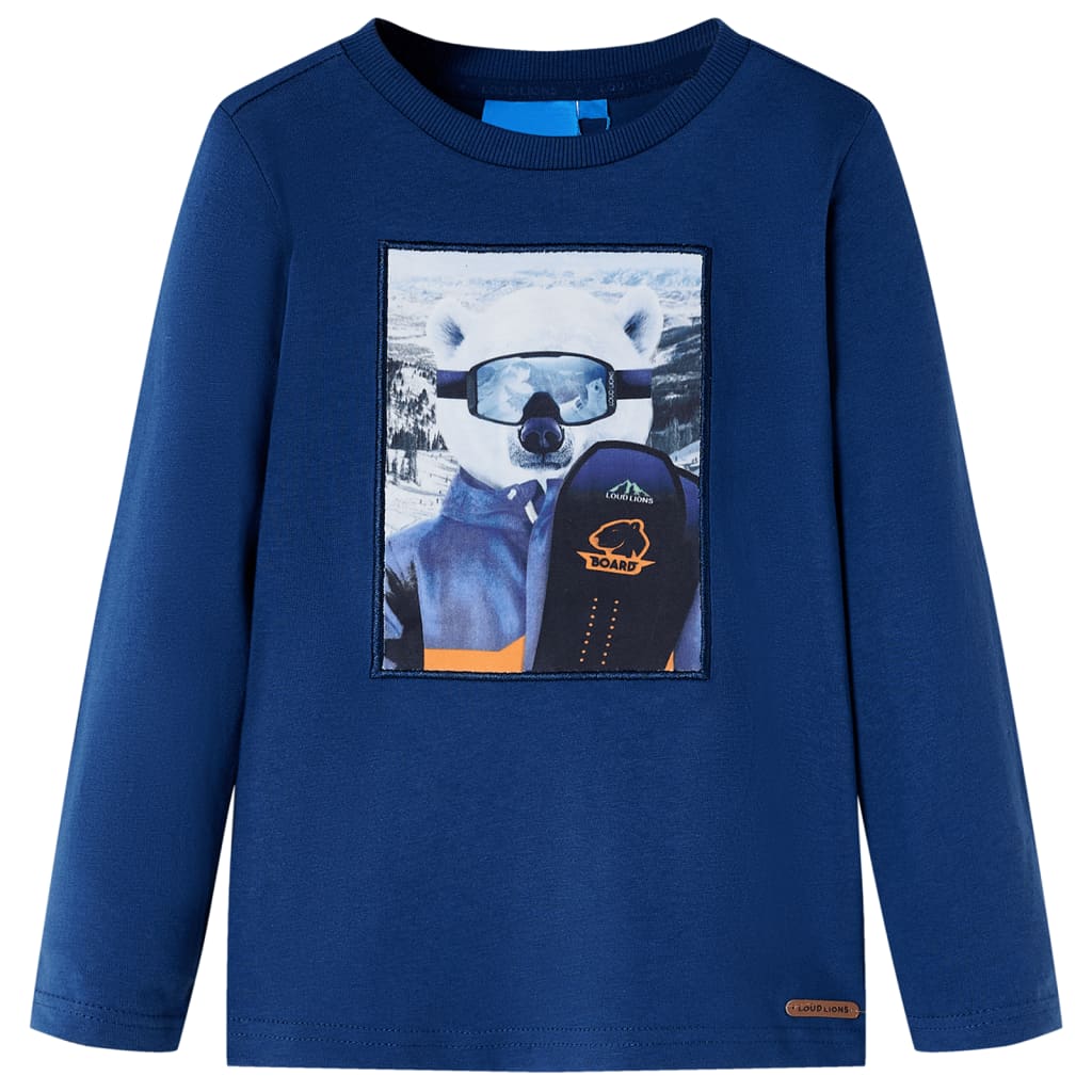 Kinder-Langarmshirt Jeansblau 128