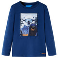 Kinder-Langarmshirt Jeansblau 128