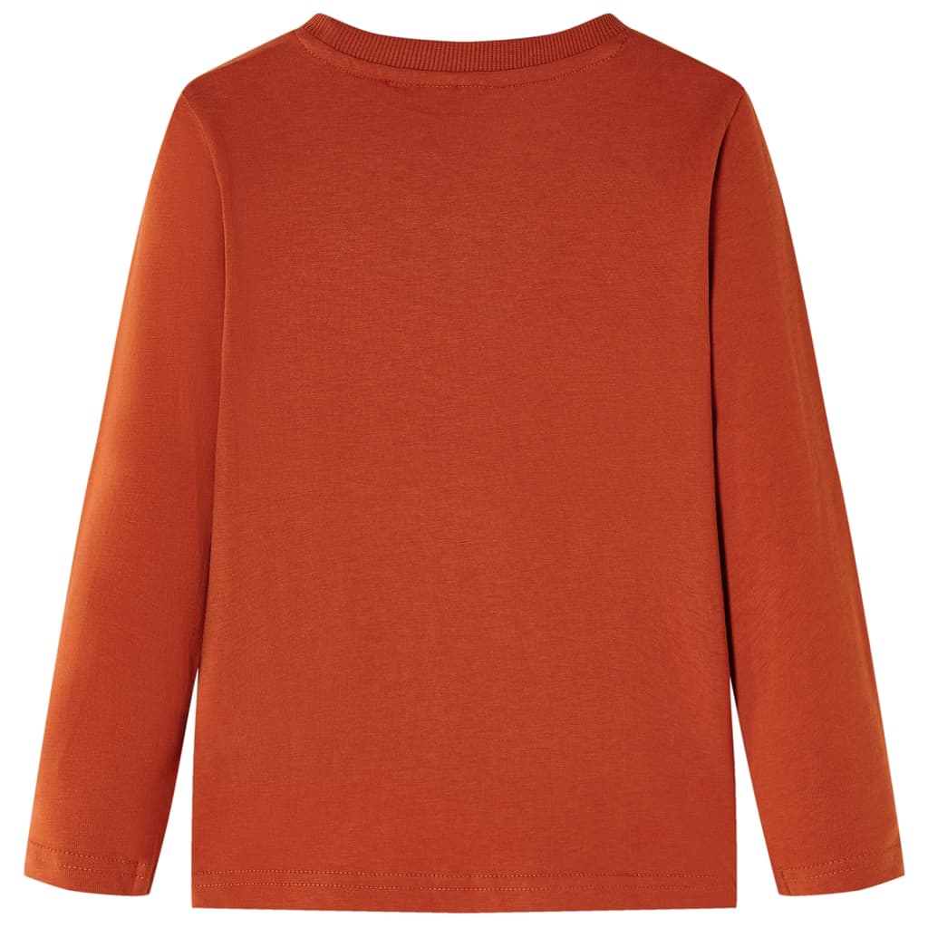 Kinder-Langarmshirt Rostbraun 116