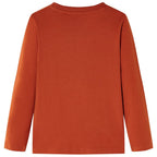 Kinder-Langarmshirt Rostbraun 128