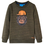 Kinder-Sweatshirt Dunkelkhaki Melange 104