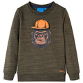 Kinder-Sweatshirt Dunkelkhaki Melange 116