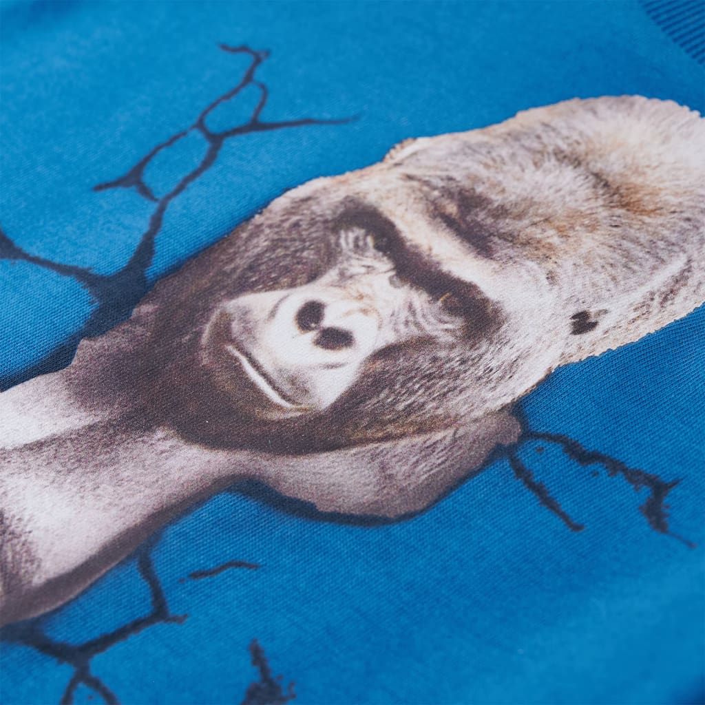 Kinder-Langarmshirt Petrolblau 128