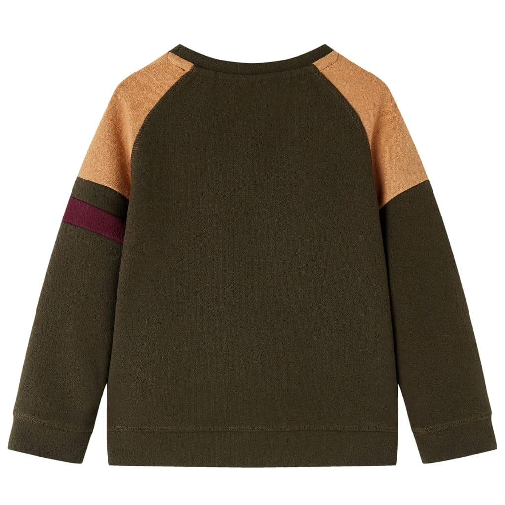 Kinder-Sweatshirt Dunkles Khaki und Kamelbraun 140