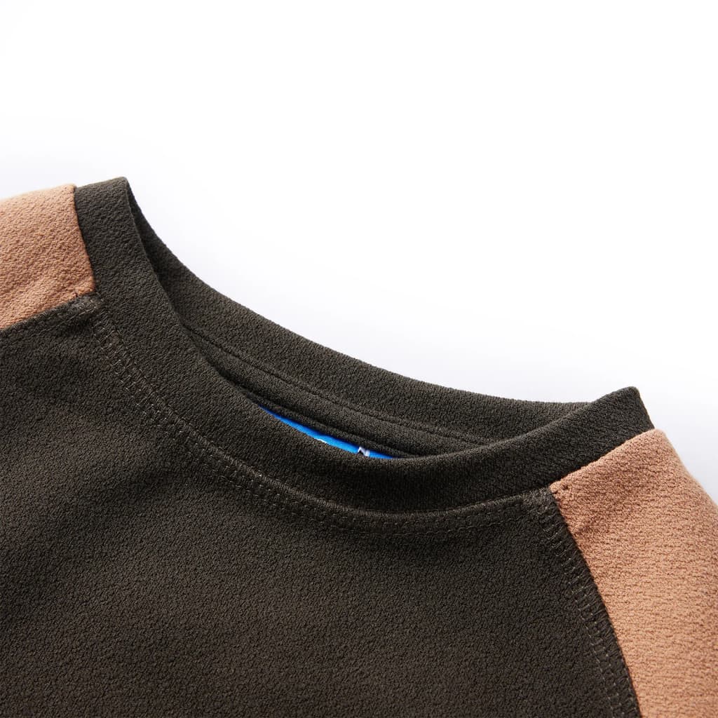 Kinder-Sweatshirt Dunkles Khaki und Kamelbraun 140