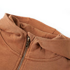 Kinder-Kapuzenpullover mit Halbem Reißverschluss Anthrazit Cognac 104