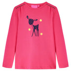 Kinder-Langarmshirt Knallrosa 116