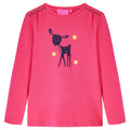Kinder-Langarmshirt Knallrosa 140