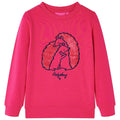 Kinder-Sweatshirt Knallrosa 128