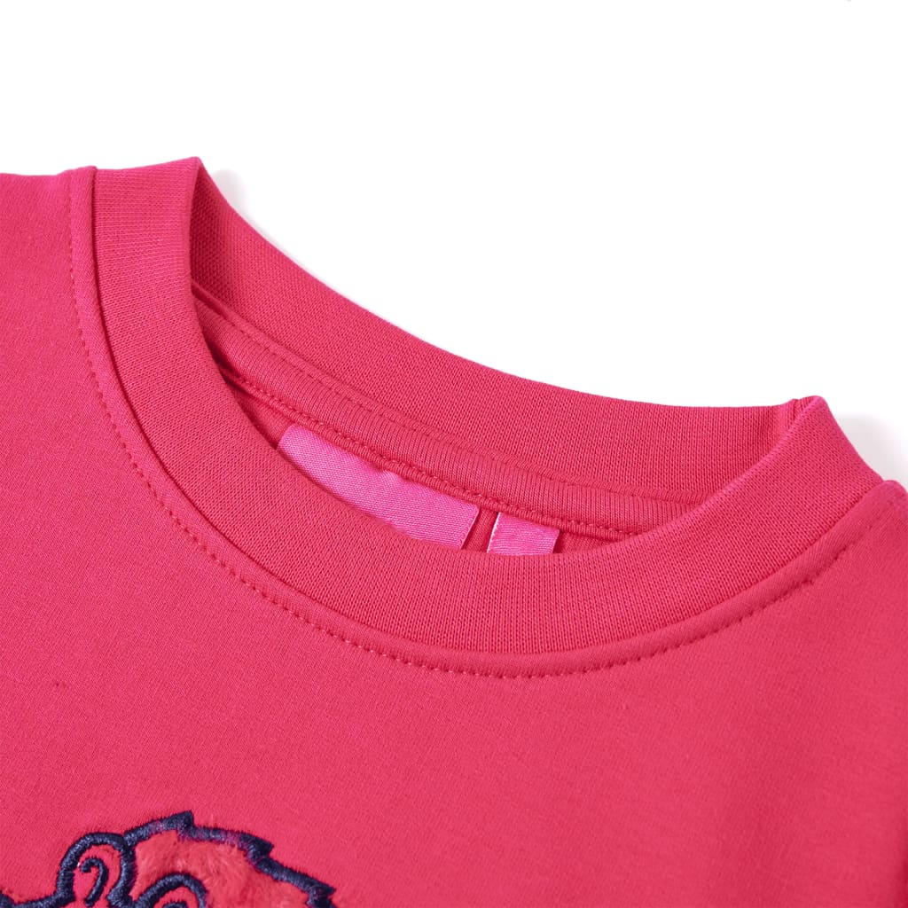 Kinder-Sweatshirt Knallrosa 140
