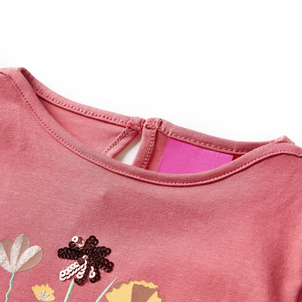Kinder-Langarmshirt Altrosa 128