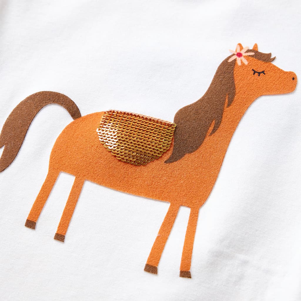 Kinder-Langarmshirt Ecru 128