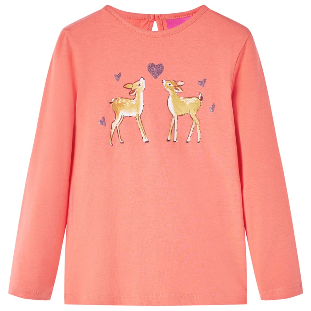 Kinder-Langarmshirt Korallenrosa 116