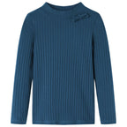 Kinder-Langarmshirt Rippstrick Marineblau 104