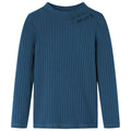 Kinder-Langarmshirt Rippstrick Marineblau 116