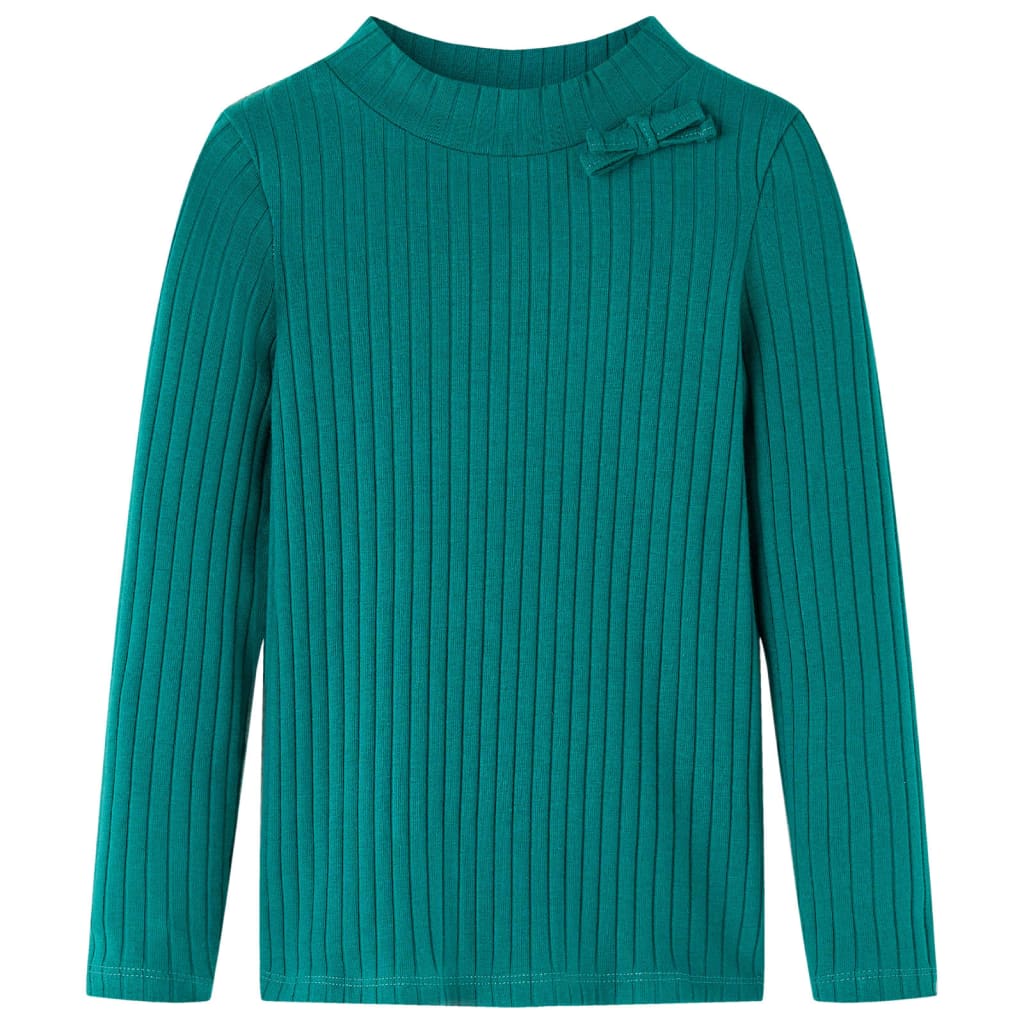 Kinder-Langarmshirt Rippstrick Marineblau 104