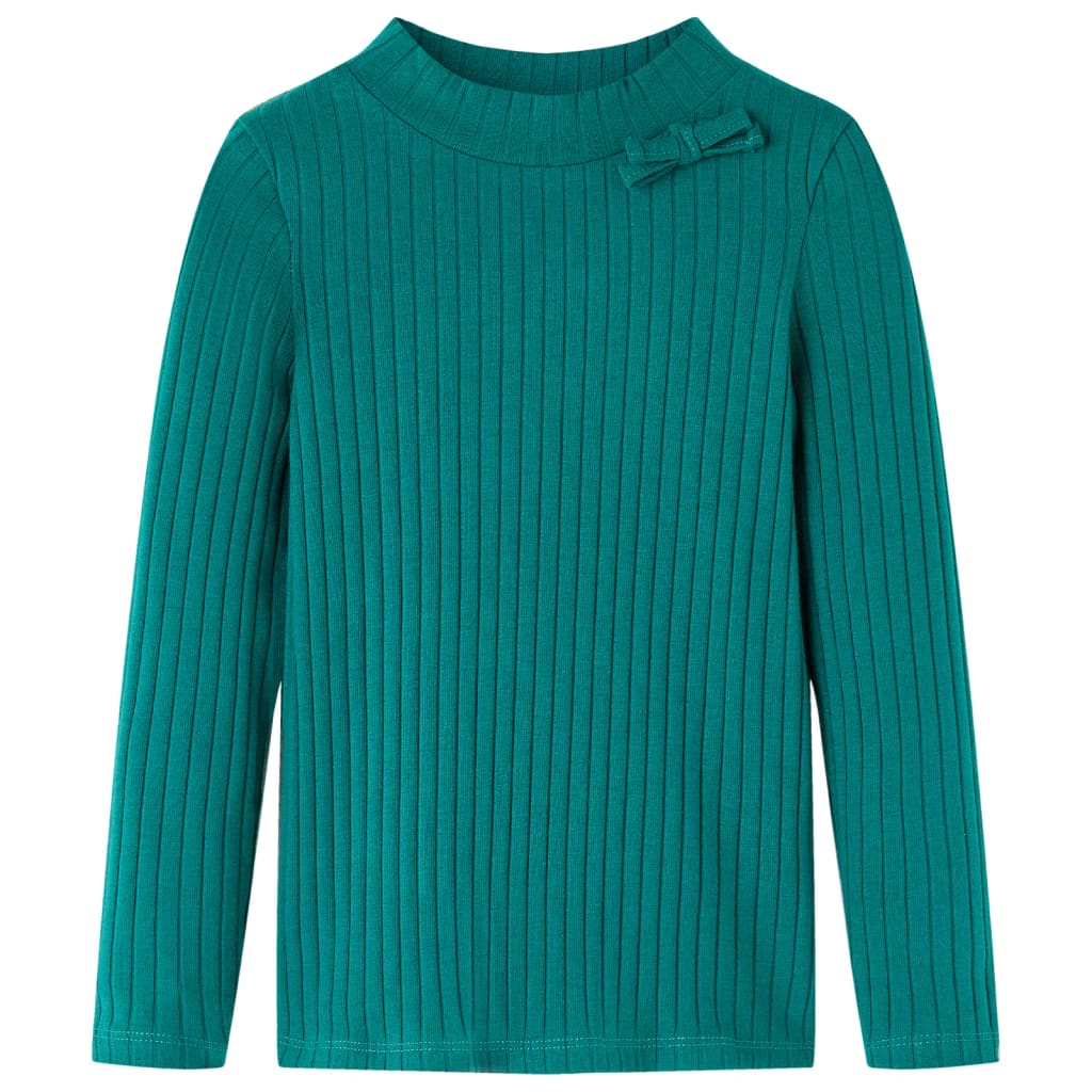 Kinder-Langarmshirt Rippstrick Marineblau 116