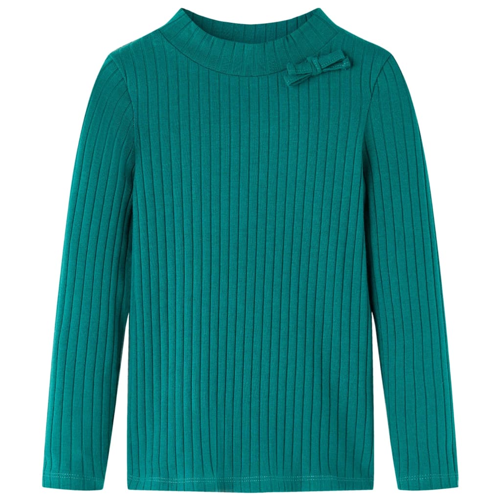 Kinder-Langarmshirt Rippstrick Marineblau 128