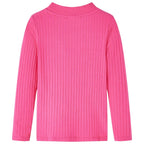 Kinder-Langarmshirt Rippstrick Knallrosa 116