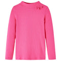 Kinder-Langarmshirt Rippstrick Knallrosa 128