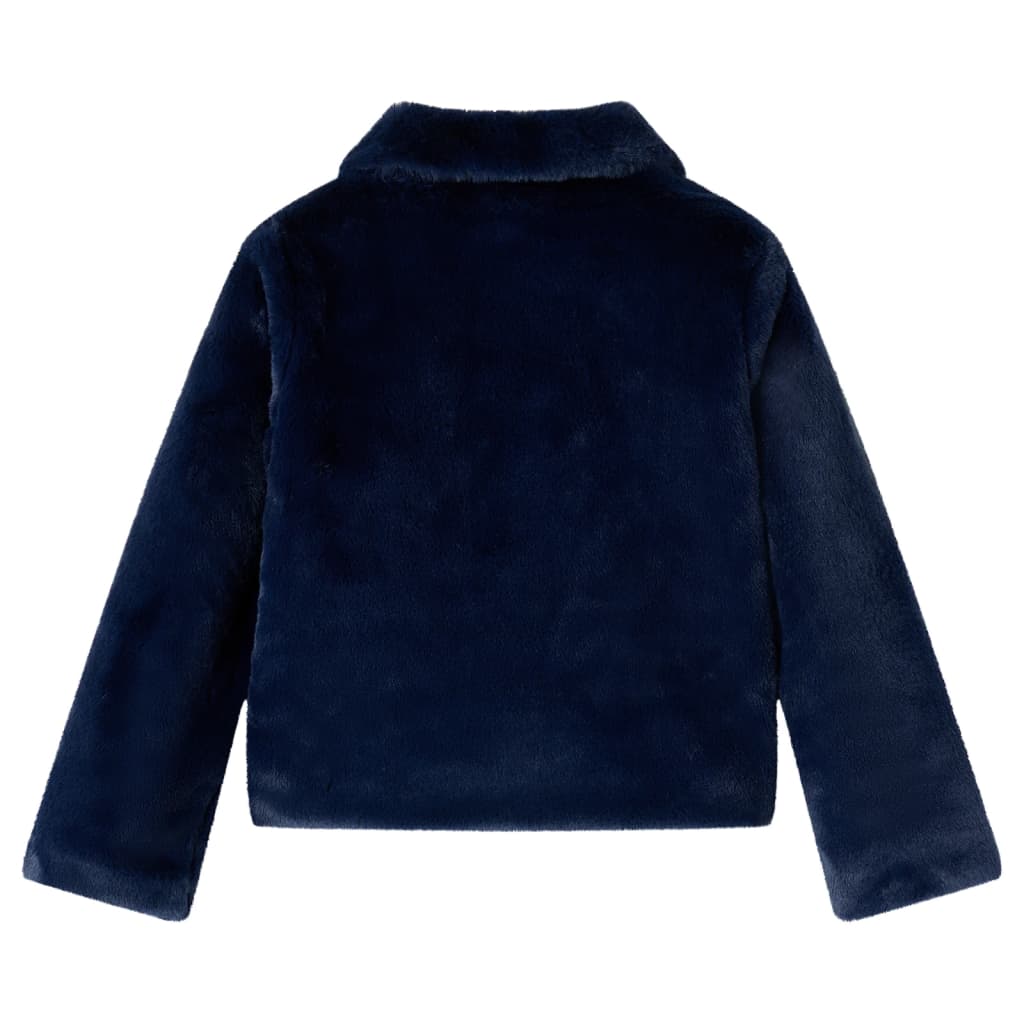Kindermantel Kunstpelz Marineblau 128