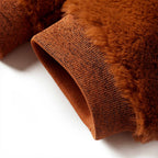 Kinder-Kapuzenjacke Kunstpelz Cognac 104