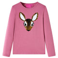 Kinder-Langarmshirt Himbeerrosa 104