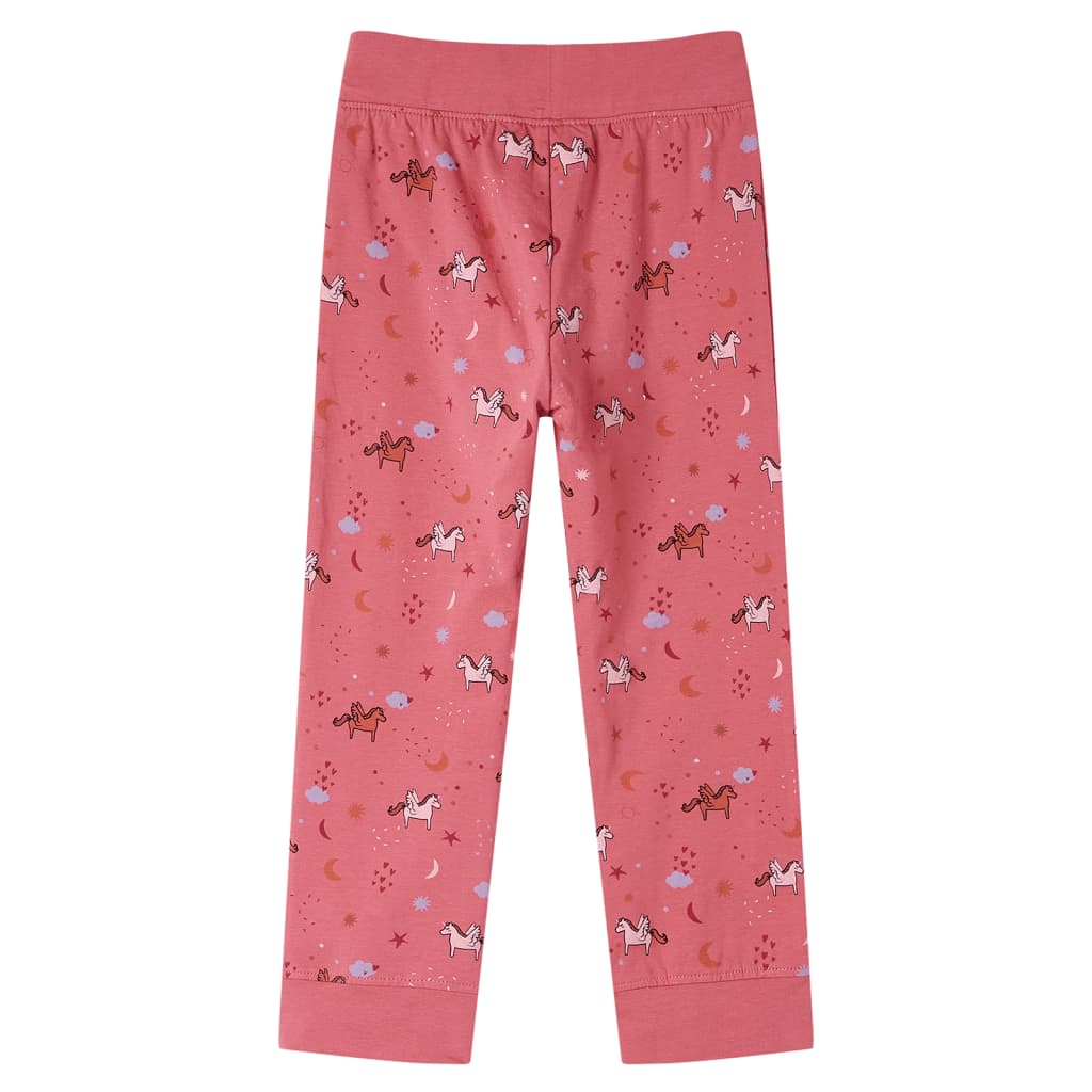 Kinderpyjama mit Langen Ärmeln Altrosa 128