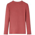 Kinder-Langarmshirt Halbrollkragen Dunkelrot 140