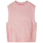 Kinder-Pulloverweste Gestrickt Hellrosa 104