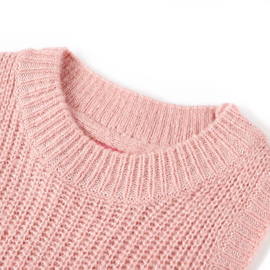 Kinder-Pulloverweste Gestrickt Hellrosa 104