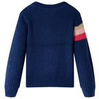 Kinderpullover Gestrickt Marineblau 140