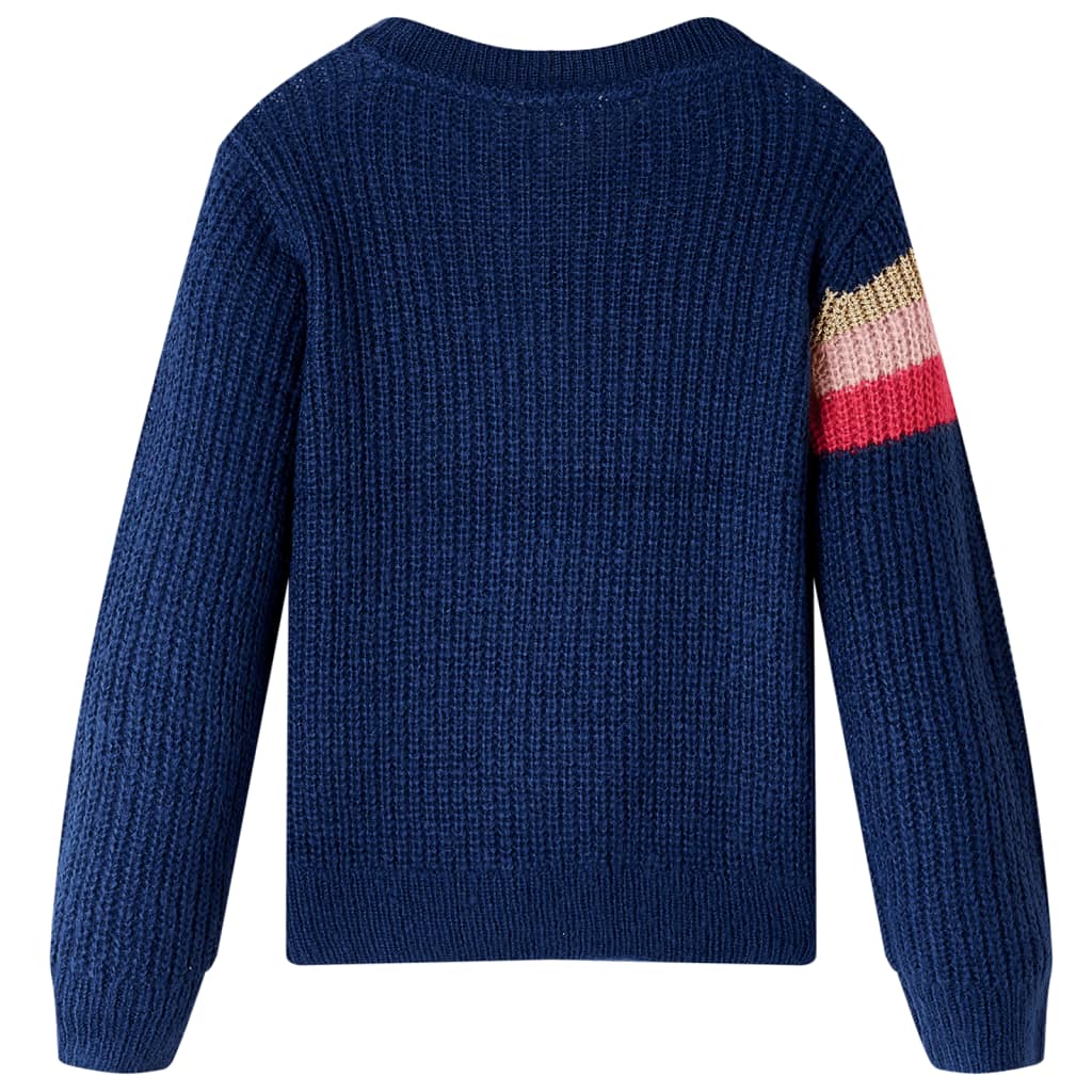 Kinderpullover Gestrickt Marineblau 140