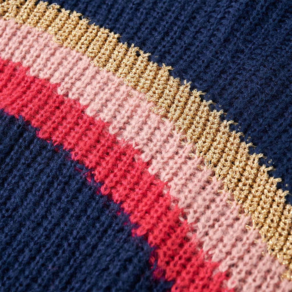 Kinderpullover Gestrickt Marineblau 140