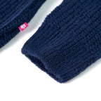 Kinderpullover Gestrickt Marineblau 140