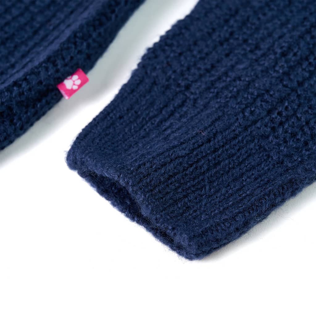 Kinderpullover Gestrickt Marineblau 140