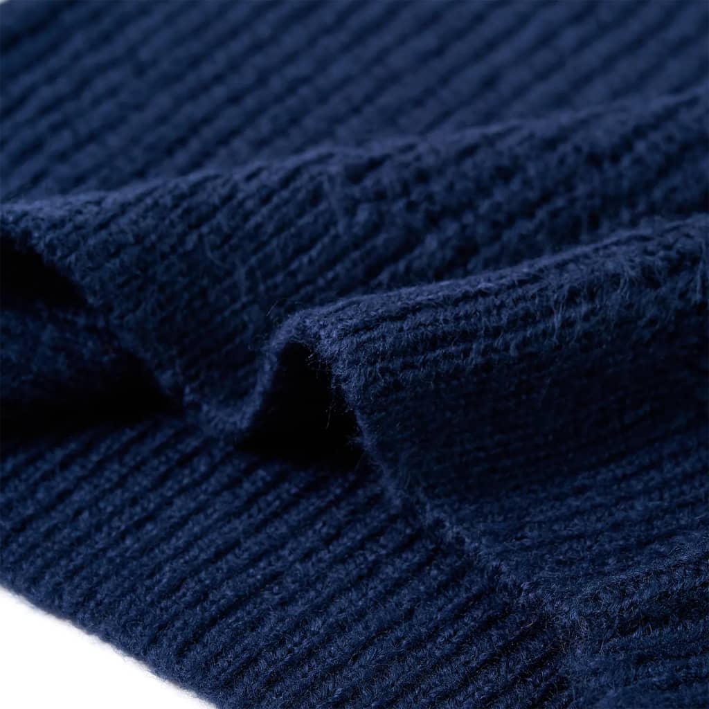 Kinderpullover Gestrickt Marineblau 140