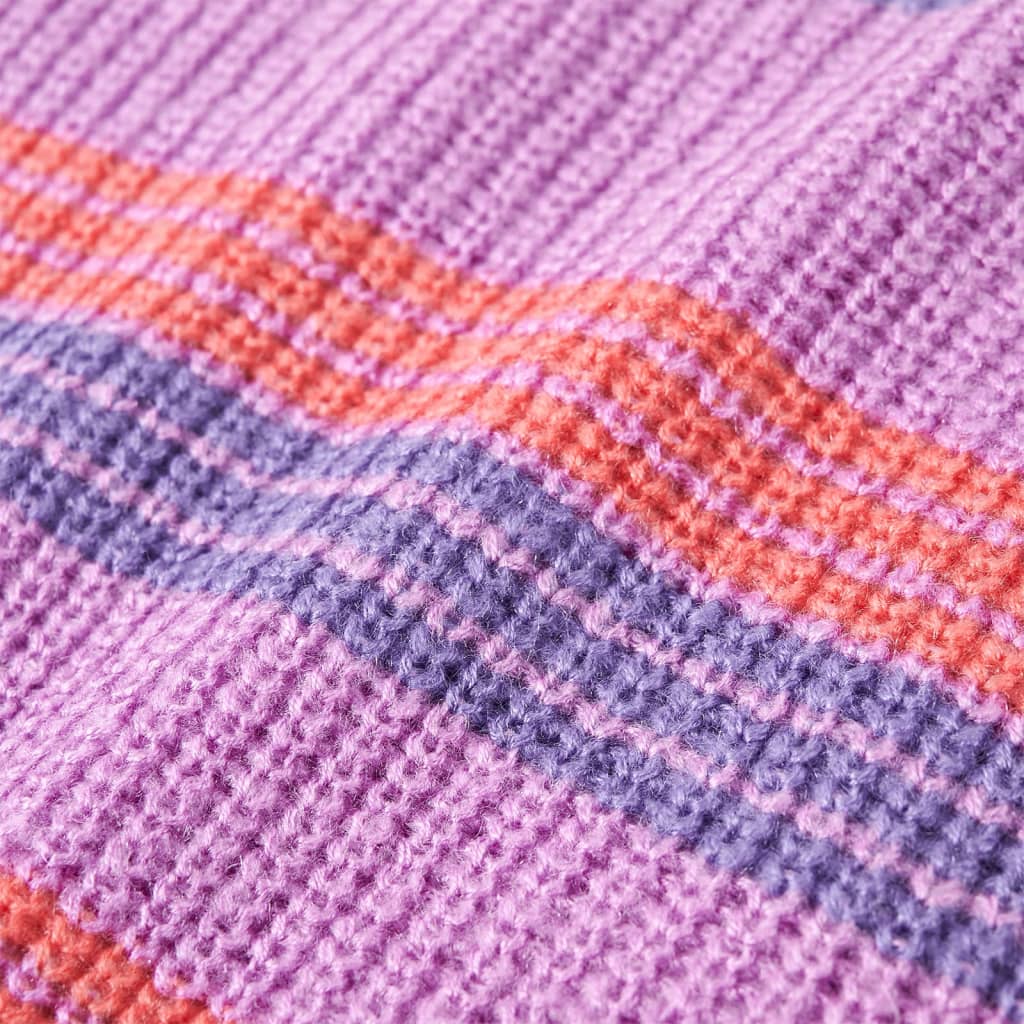 Kinderpullover mit Streifen Gestrickt Lila und Rosa 104