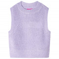 Kinder-Pulloverweste Gestrickt Helllila 92