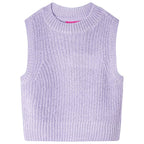 Kinder-Pulloverweste Gestrickt Helllila 128