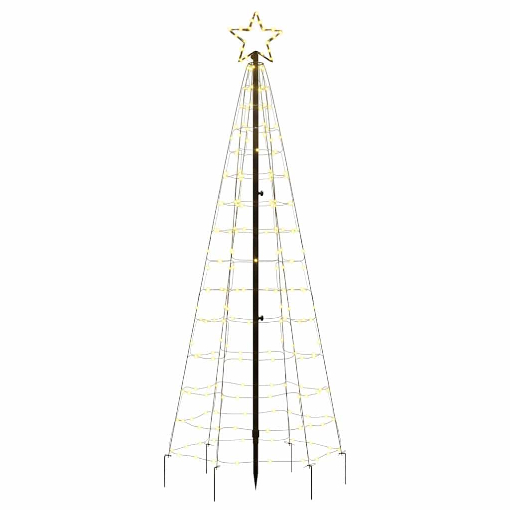 vidaXL LED-Weihnachtsbaum mit Erdspießen 220 LEDs Warmweiß 180 cm
